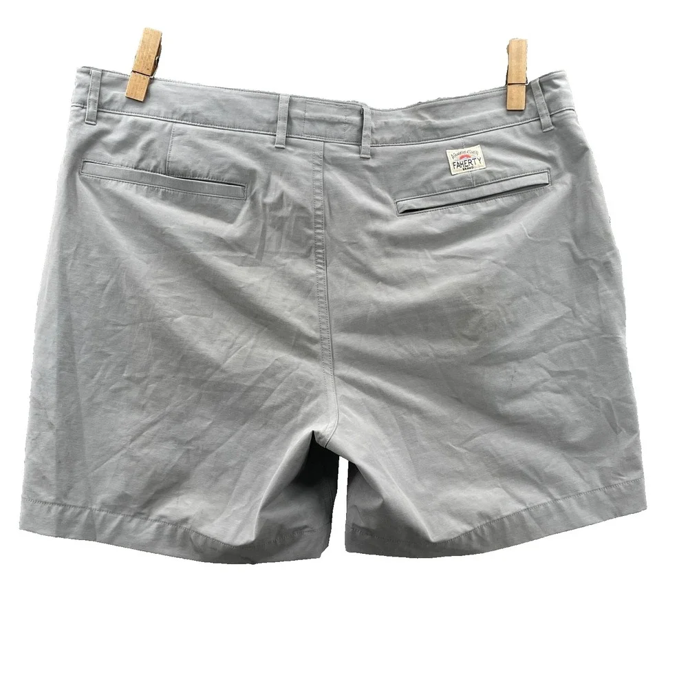 Faherty All Day Shorts Men 40x6* Gray Chino Preppy Outdoor Golf Performance Surf